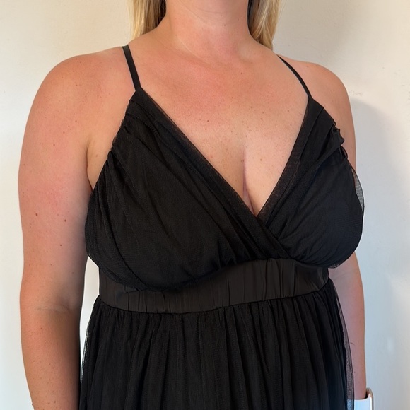 Black tulle spaghetti strap maxi dress nwot XL - Picture 6 of 9
